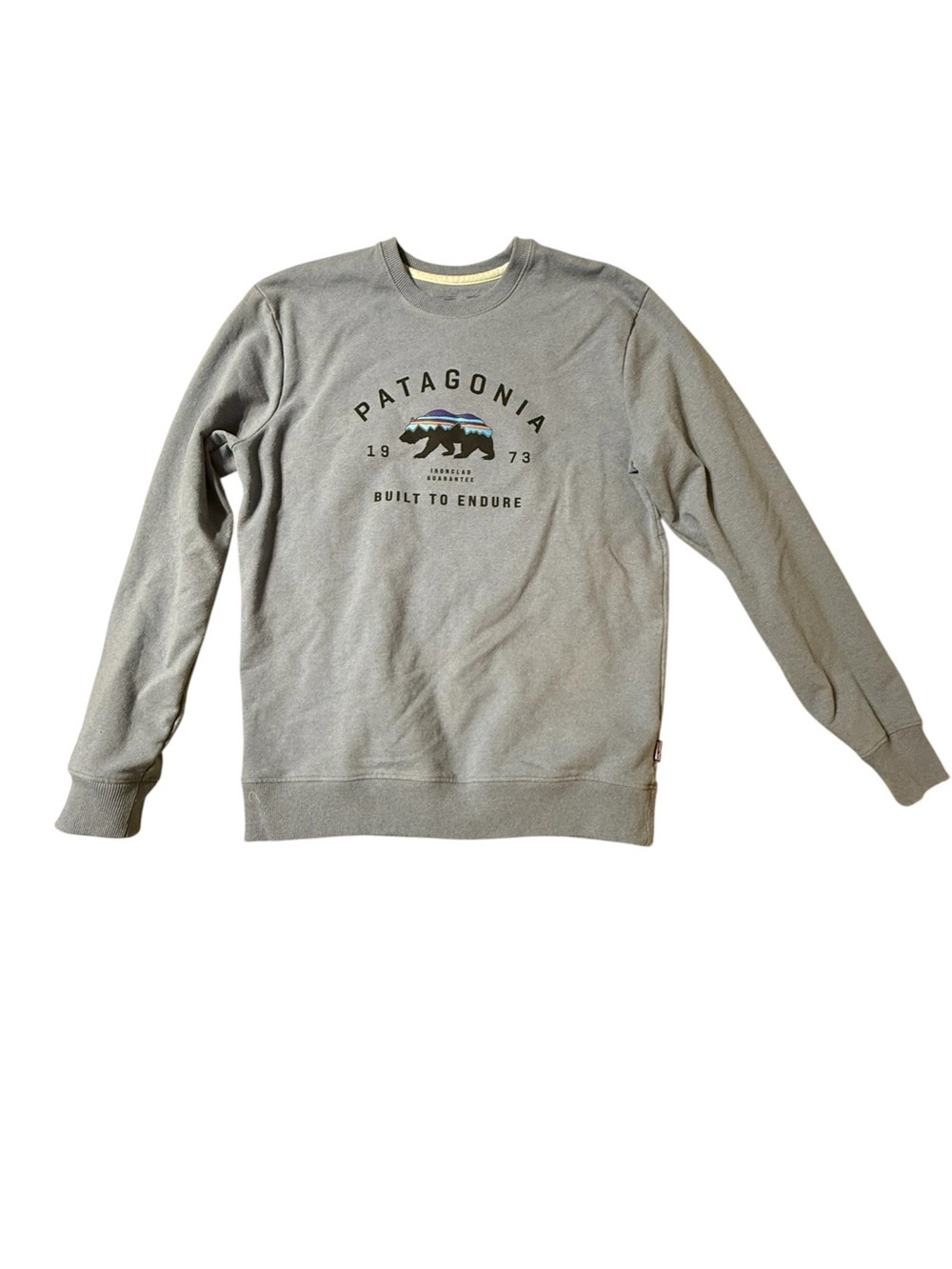 Patagonia Men's Arched Fitz Roy Bear Uprisal Crew Sweatshirt Grey Blue S Small